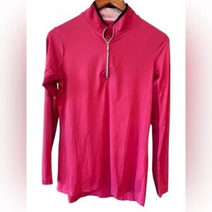 🩷🐎⛳️Women’s Raspberry Quarter-Zip Pullover size M Equestrian or Golf - versatile